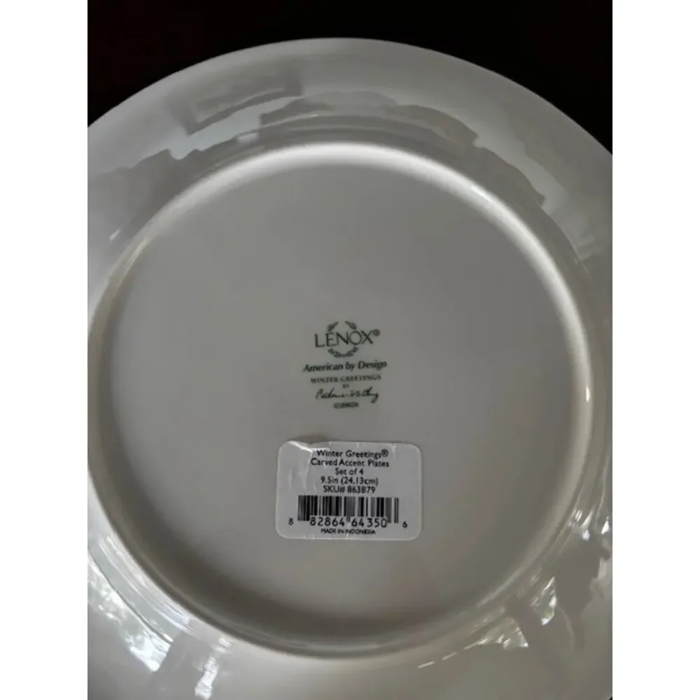 Lenox Winter Greetings Cardinal Accent Plates‎ Set of 4 Peace 9.5 Holiday
